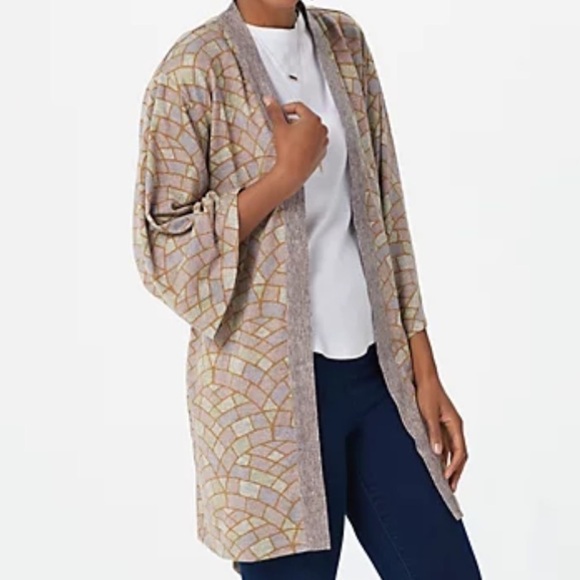 Muses Lounge "As Is" The Muses Closet Sweaterknit 3/4 Sleeve Cardigan XL - Picture 1 of 14